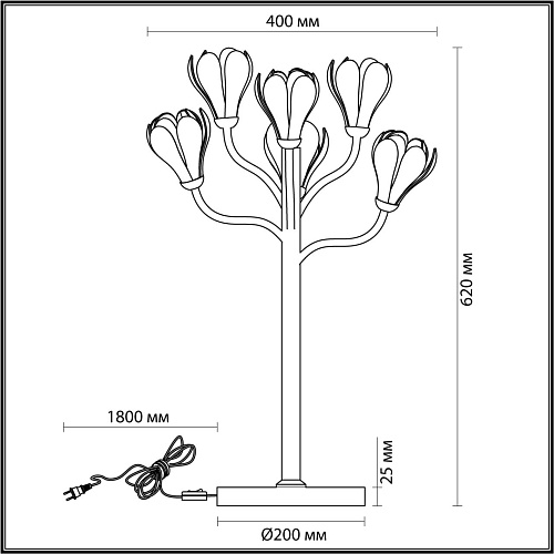 картинка ODEON LIGHT 5090/6T MODERN ODL25 553 черный матовый/белый/фарфор Настольная лампа G4 LED 6*5W GARDI