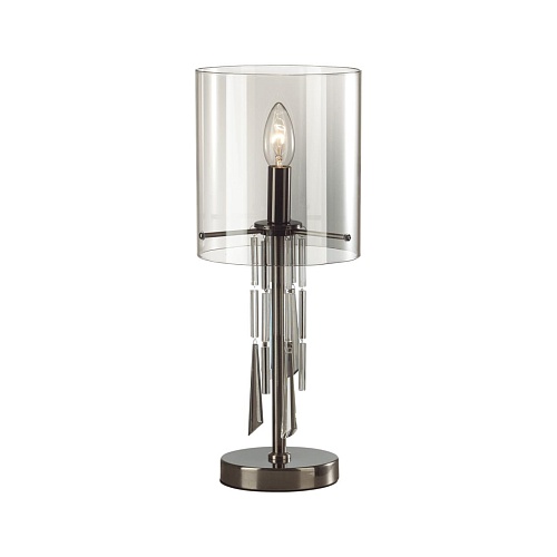 картинка ODEON LIGHT 4890/1T HALL ODL_EX23 000 черный хром/дымчатый/ металл/стекло Настольная лампа E14 1*40W
