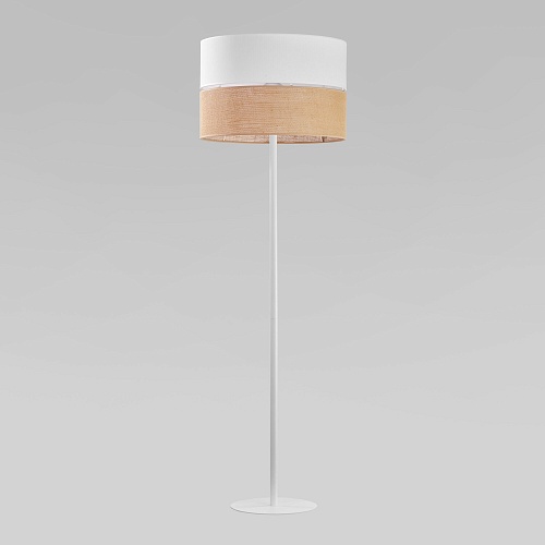 картинка TK Lighting Напольный светильник с тканевым абажуром 5241 Linobianco
