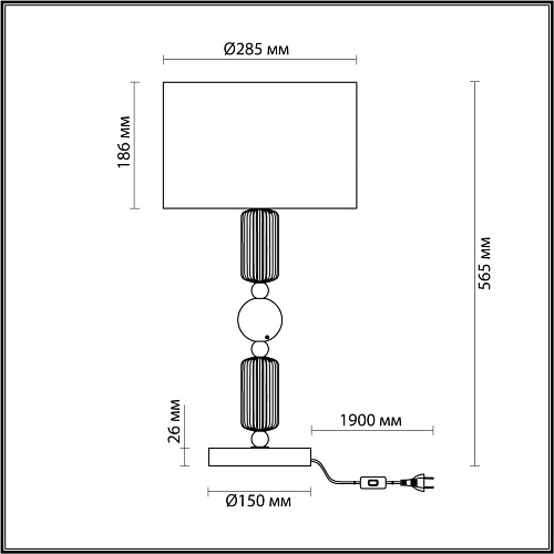 картинка ODEON LIGHT 4861/1T CLASSIC ODL_EX21 132 золото/разноцветн./керамика/абажур Настольная лампа E27 1*6