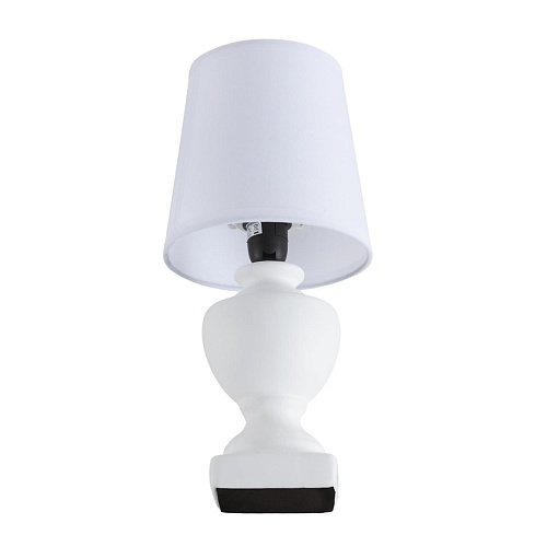 картинка LUMION 8163/1T CLASSI LN26 483 белый, керамика/текстиль Настольная лампа E14 1*40W 220V BIANKA