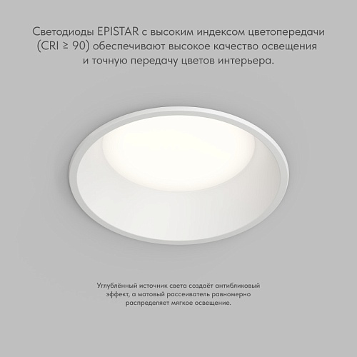 картинка Denkirs  Точечный встраиваемый влагозащищенный светильник TRIM DK2451-WH