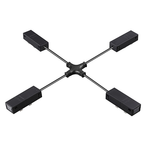 картинка NOVOTECH 135315 PORT NT25 206 черный Гибкий токопроводящий соединитель "X" IP20 90-240V VECTOR