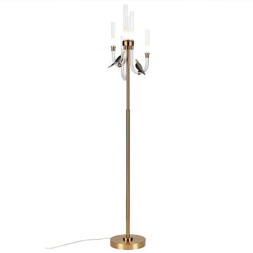 картинка ODEON LIGHT 5431/12FL L-VISION ODL_EX25 095 золотой(под латунь)/белый градиент/беж./зеленый/ металл/