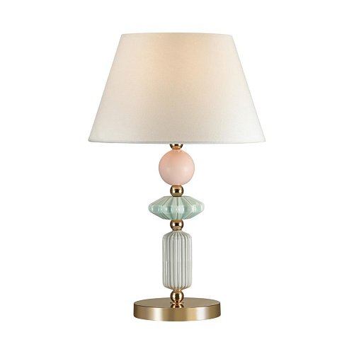 картинка ODEON LIGHT 4861/1TB CLASSIC ODL_EX22 133 золотой/раноцветн.керамика/абажур Настольная лампа E27 1*6
