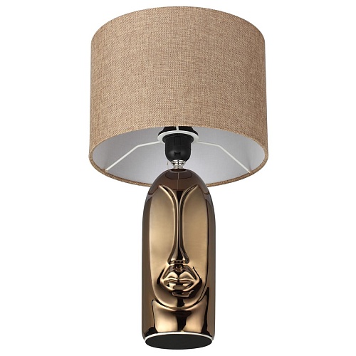 картинка LUMION 8149/1T MODERNI LN26 474 бронза/бежевый, керамика/текстиль Настольная лампа Е27 1*60W 220V AK