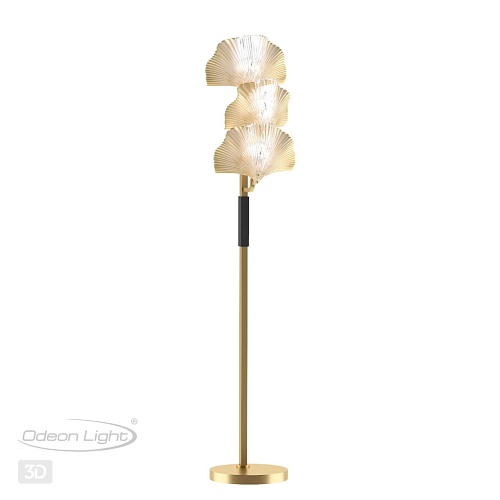 картинка ODEON LIGHT 4870/3F HALL ODL_EX22 000 золотой/чёрный/стекло Торшер E14 3*40W VENTAGLIO