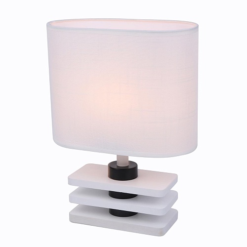 картинка LUMION 8206/1T COUNTY LN26 512 белый, дерево/текстиль Настольная лампа E27 1*60W 220V MADERANA