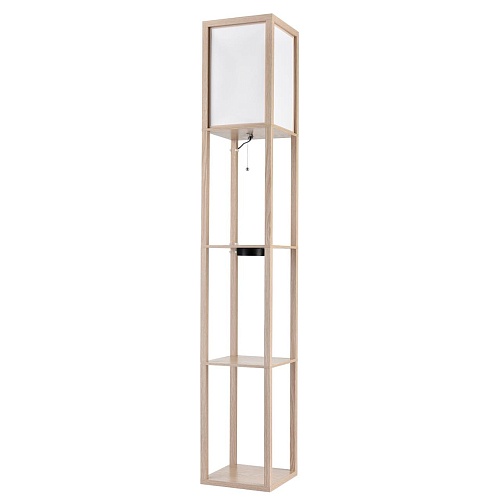 картинка LUMION 8091/1F COMFI LN26 459 дерево/белый, дерево/текстиль Торшер Е27 1*60W 220V PRACTIC