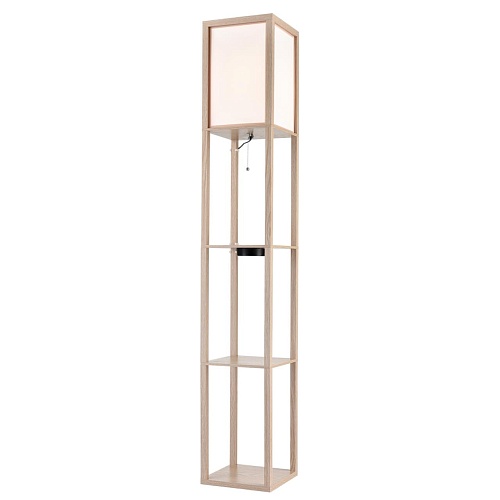 картинка LUMION 8091/1F COMFI LN26 459 дерево/белый, дерево/текстиль Торшер Е27 1*60W 220V PRACTIC