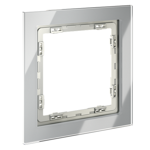 картинка Рамка стеклянная VOLTUM S70 на 1 пост, (сталь, стекло)