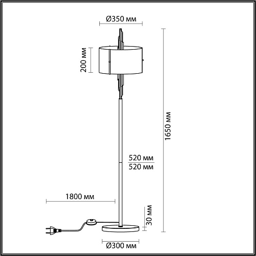 картинка ODEON LIGHT 5415/3F MODERN ODL_EX23 151 бронзовый/белый матовый/металл/стекло Торшер E27 3*40W MARGA