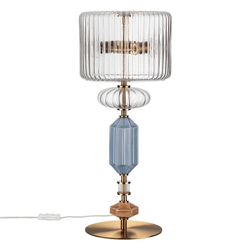 картинка ODEON LIGHT 5414/2TA MODERN ODL_EX26 023 античная бронза/терракот/синий/металл/керамика Настольная л