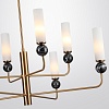 картинка ODEON LIGHT 4361/8 MIDCENT ODL26 173 под латунь/металл/стекло/черный мрамор IP20 8*E14 40W 220V LOLL