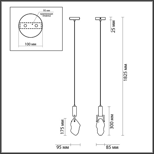 картинка ODEON LIGHT 4372/5L MIDCENT ODL23 239 античная бронза/металл/стекло Подвесной св-к IP20 LED 5W 200Лм