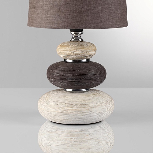 картинка LUMION 8126/1T COMFI LN26 510 коричневый/бежевый/белый, керамика/текстиль Настольная лампа Е14 1*40W