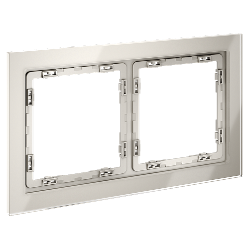 картинка Рамка стеклянная VOLTUM S70 на 2 поста, (кашемир, стекло)