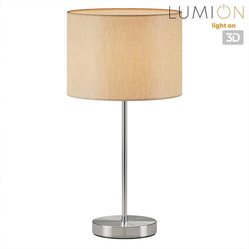 картинка LUMION 8250/1T MODERNI LN26 527  никель/бежевый, металл/текстиль Настольная лампа Е27 60W 220V NIKKI