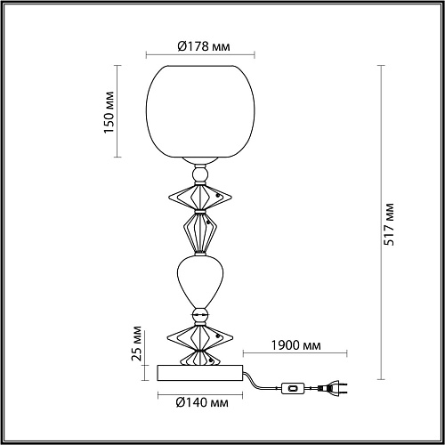 картинка ODEON LIGHT 4855/1T CLASSIC ODL_EX21 137 золото/разноцветн./керамика/стекло Настольная лампа E14 1*4