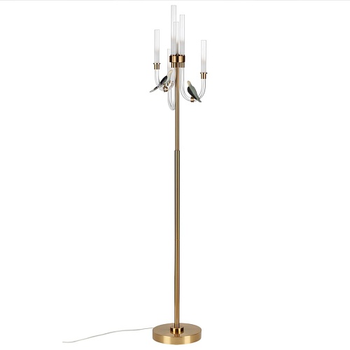 картинка ODEON LIGHT 5431/12FL L-VISION ODL_EX25 095 золотой(под латунь)/белый градиент/беж./зеленый/ металл/