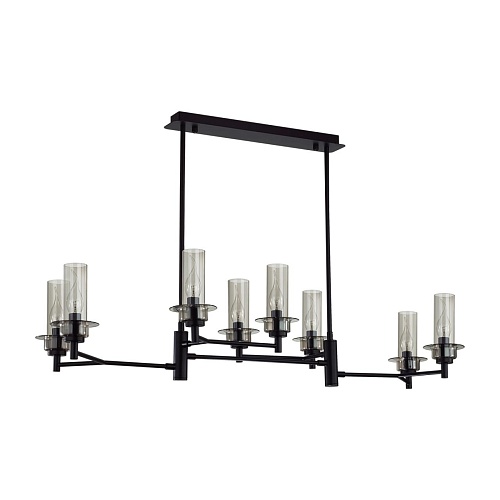 картинка LUMION 6555/8C CLASSI LN25 000 черный/дымчатый/металл/стекло Люстра потолочная E14 8*40W 220V MADONN