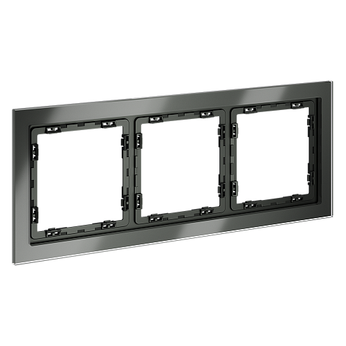 картинка Рамка стеклянная VOLTUM S70 на 3 поста, (титан, стекло)