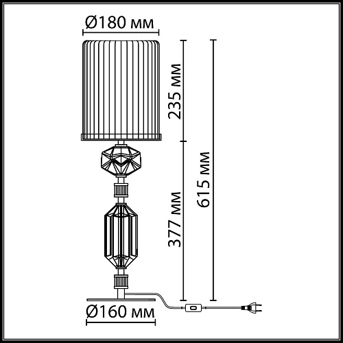 картинка ODEON LIGHT 5414/1T MODERN ODL_EX26 023 античная бронза/коричневый/синий/металл/керамика Настольная 