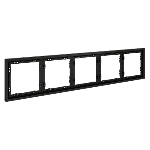 картинка Рамка пластиковая VOLTUM S70 на 5 постов, (черный матовый)