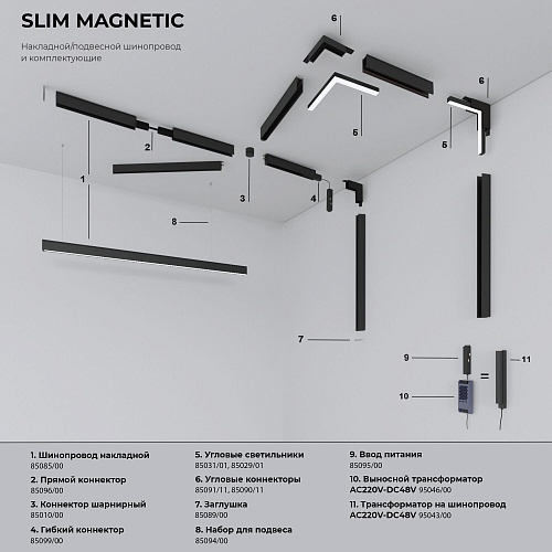 картинка Elektrostandard Slim Magnetic Гибкий коннектор белый 85099/00 85099/00