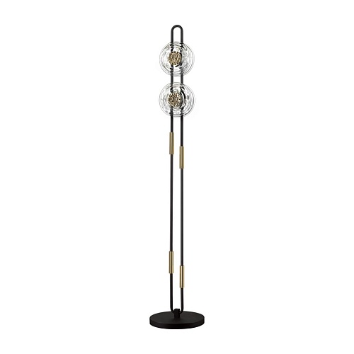 картинка ODEON LIGHT 5407/23FL MODERN ODL_EX24 101 черный/золотой/металл/стекло Торшер LED 23W 3000K 1940Лм M