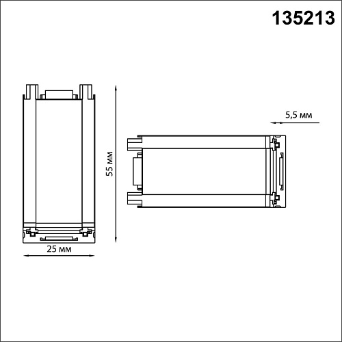 картинка NOVOTECH 135213 SHINO NT23 176 черный Соединитель с токопроводом "Г" для низковольтного шинопровода 