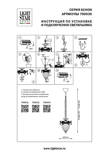 картинка Lightstar Люстра подвесная Schon  790031