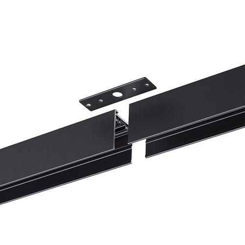 картинка NOVOTECH 135299 PORT NT25 200 черный Шинопровод накладной/подвесной в комплекте заглушки 2шт, крышка