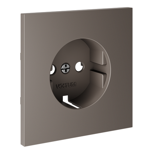 картинка Voltum Накладка для розетки с заземлением, S70 (капучино)