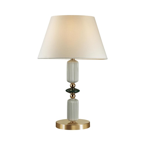 картинка ODEON LIGHT 4861/1TC CLASSIC ODL_EX22 133 золотой/раноцветн.керамика/абажур Настольная лампа E27 1*6