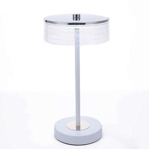 картинка LUMION 8252/1TL LEDIO LN26 531 серебро/белый/прозрачный, металл/акрил Настольная лампа LED 7W 4000К 