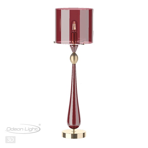 картинка ODEON LIGHT 4868/1T STANDING ODL_EX22 157 золотой/бордовый/стекло База для высокой лампы E27 1*60W T