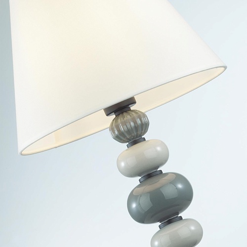 картинка ODEON LIGHT 4896/1T MODERN ODL_EX23 109 черный матов./серый/молочный металл/керамика/ткань Настольна