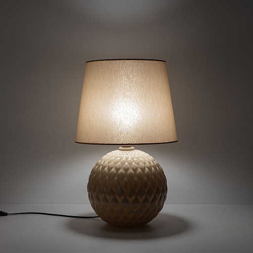 картинка TK Lighting Настольный светильник с тканевым абажуром 5591 Santana Ecru