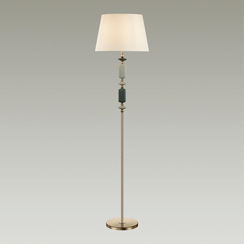 картинка ODEON LIGHT 4861/1FA CLASSIC ODL_EX22 133 золотой/раноцветн.керамика/абажур Торшер E27 1*60W 4861/1F