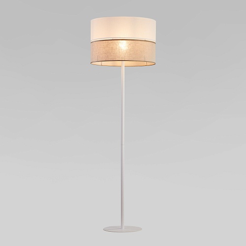 картинка TK Lighting Напольный светильник с тканевым абажуром 5241 Linobianco