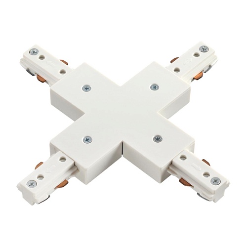 картинка NOVOTECH 135012 PORT NT18 255 белый Соединитель с токопроводом X-образный для однофазного трехжильно