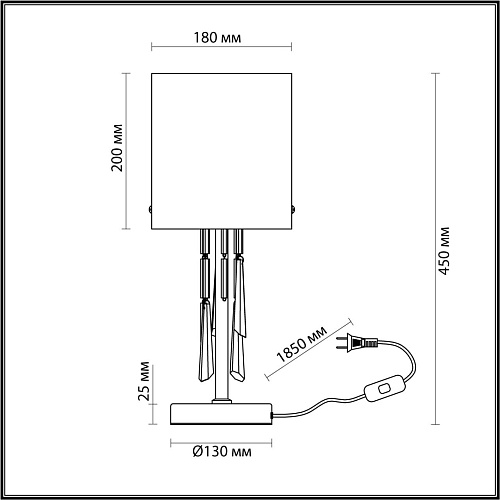 картинка ODEON LIGHT 4886/1T HALL ODL_EX23 153 бронзовый/янтарн./металл/стекло Настольная лампа E14 1*40W NIC