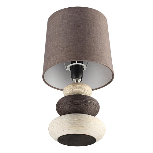 картинка LUMION 8126/1T COMFI LN26 510 коричневый/бежевый/белый, керамика/текстиль Настольная лампа Е14 1*40W