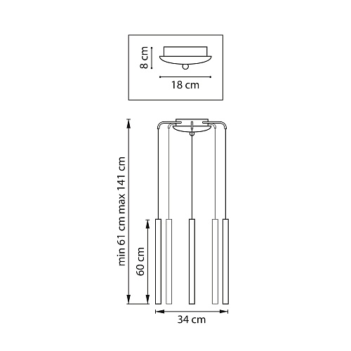 картинка Lightstar Люстра подвесная Tubo  L5T747343