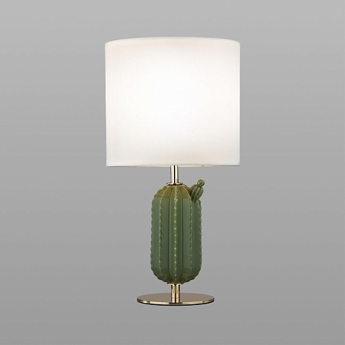 картинка ODEON LIGHT 5425/1T MODERN ODL_EX24 099 золотой/зеленый/белый/металл/керамика/ткань Настольная лампа