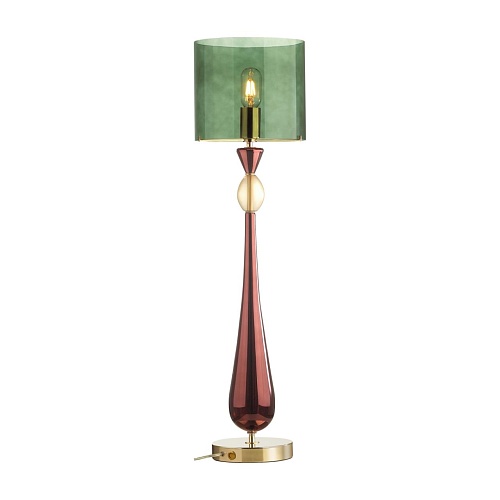 картинка ODEON LIGHT 4868/1T STANDING ODL_EX22 157 золотой/бордовый/стекло База для высокой лампы E27 1*60W T
