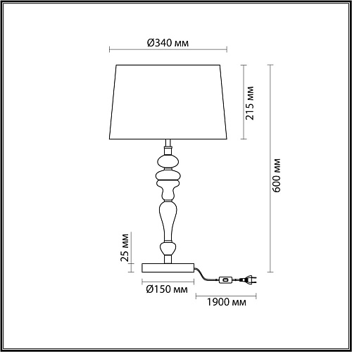 картинка ODEON LIGHT 5040/1T CLASSIC ODL24 371 античн.бронза/беж.абажур/металл/керамика Насттол.лампа E27 1*6