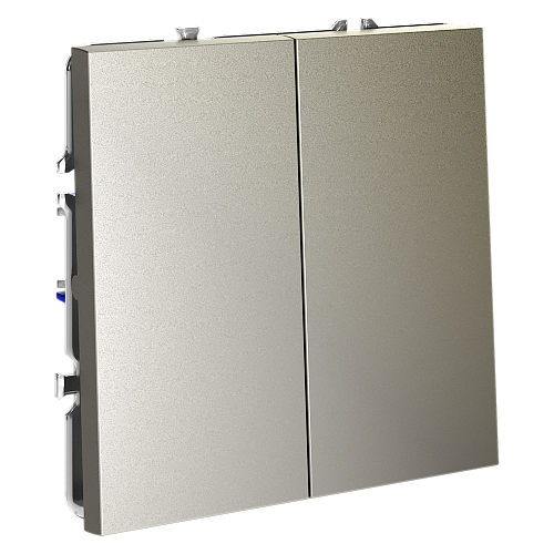 картинка Выключатель встраиваемый VOLTUM S70 двухклавишный 10А, (шелк)