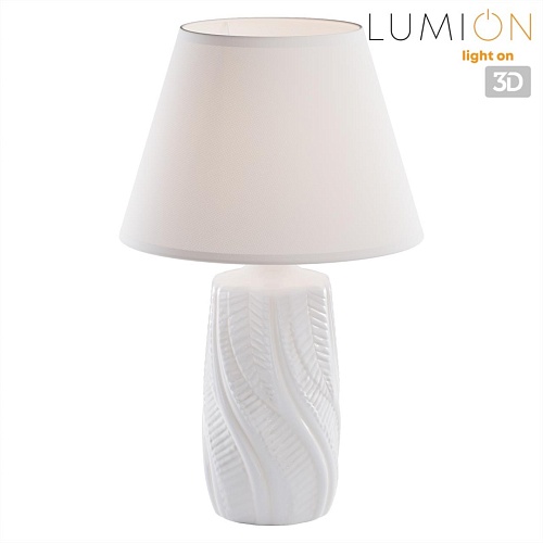 картинка LUMION 8211/1T CLASSI LN26 475 белый жемчужный/белый, керамика/текстиль Настольная лампа Е27 1*60W 2
